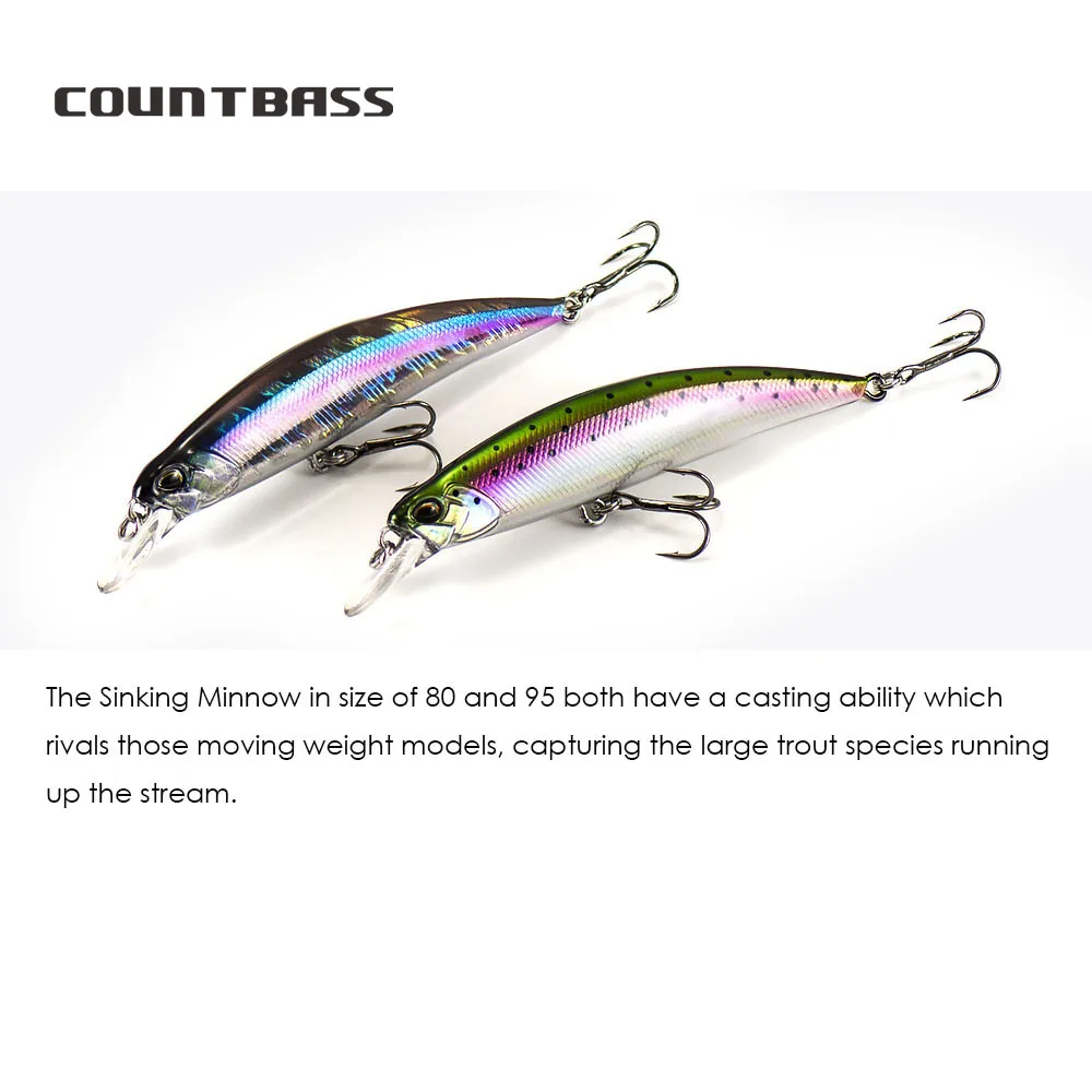 COUNTBASS-cebos duros que se hunden, 45mm, 60mm, 70mm, 80mm, 95mm, Wobblers, Crankbaits, perca, Leurre, señuelo de pescador - imagen 3