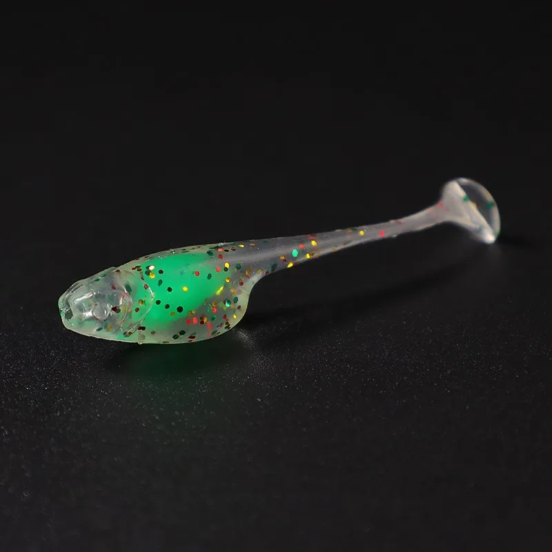 Señuelo de pesca flotante de TPE, cebo blando, cabeza de plantilla, cola en T, Mini señuelos artificiales, 37 piezas - imagen 4