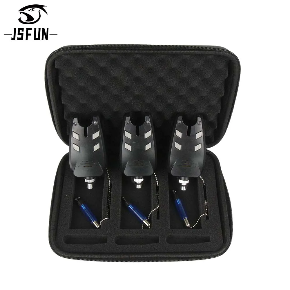 JSFUN-juegos de alarma de pesca digitales inalámbricos, kit de alerta de sonido para morder de pesca, indicador de alarma LED de color cambiable