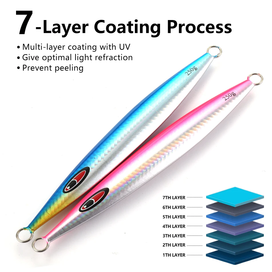 MOOKZZ-señuelo de pesca de Metal, nuevo señuelo de Jigging lento, peso 120g 160g 180G 200g 250g 300G 400G - imagen 5