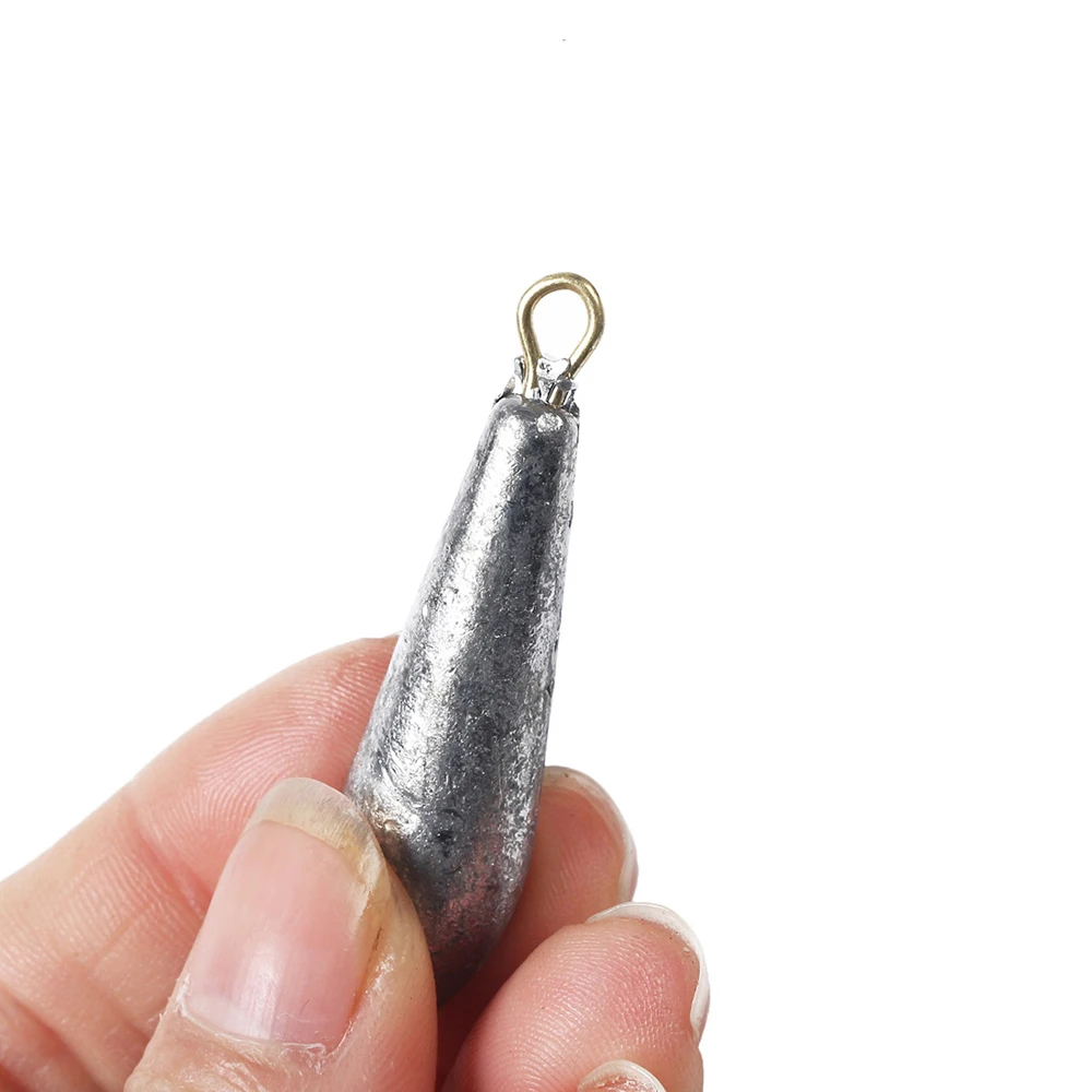 Accesorios de pesca Pesos ovalados Tamaño Gotas de agua Pesas de plomo Plomo Tiro dividido - imagen 5