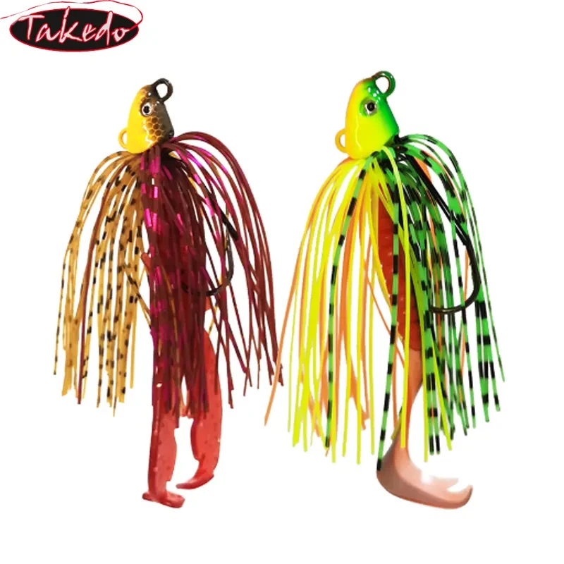TAKEDO LD03 ZITHER JIG de goma Spinnerbait cuchillas falda de silicona resina de agua salada plantilla de tungsteno cabeza Spinner plantilla de goma - imagen 3