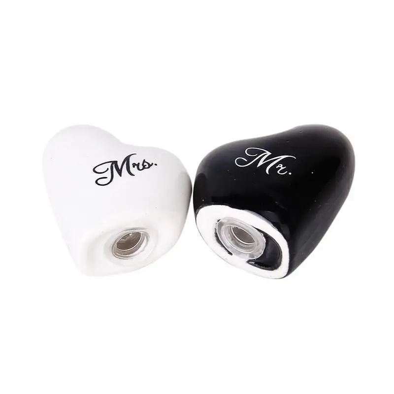 Sal pimienta creativa redonda + cubo de cerámica Mr. y Mrs. salero pimentero juego de bote recuerdos de fiesta de boda - imagen 5