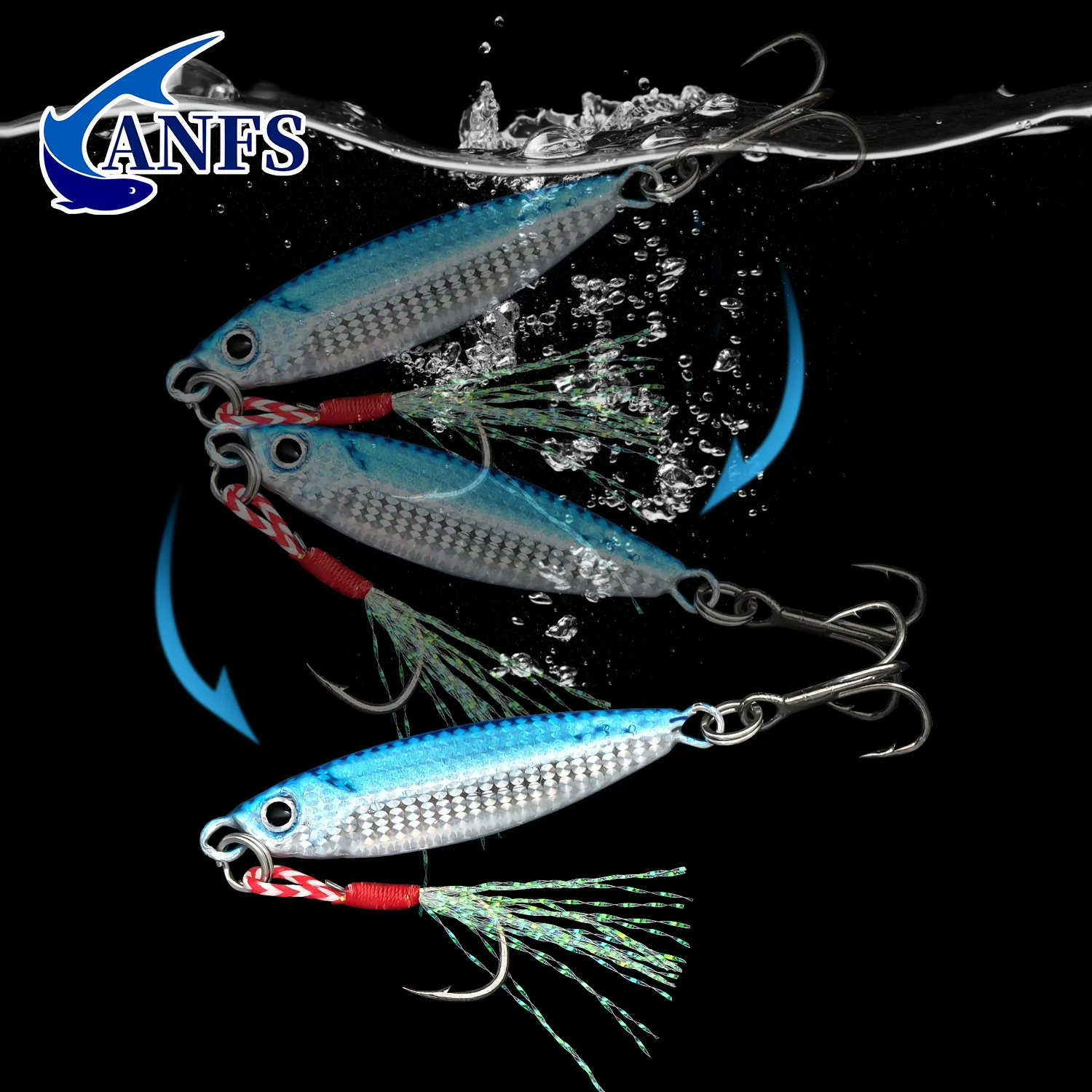 ANFS 5 uds 10gMetal Jig Señuelos de Pesca Set-Cebos de lubina artificiales, señuelo de Jigging de trucha para pesca en agua dulce y salada - imagen 5