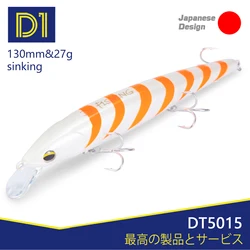 D1-señuelos de pesca de pececillos, cebos duros Wobblers de 40-70cm de profundidad, aparejos de pesca de fundición larga 130, EJA 2021, 27g