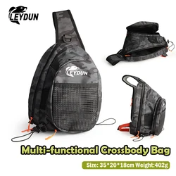 LEYDUN 35*20*18cm bolsa de aparejos de pesca multifuncional nailon impermeable de gran capacidad bolsa cruzada de pesca deportiva al aire libre