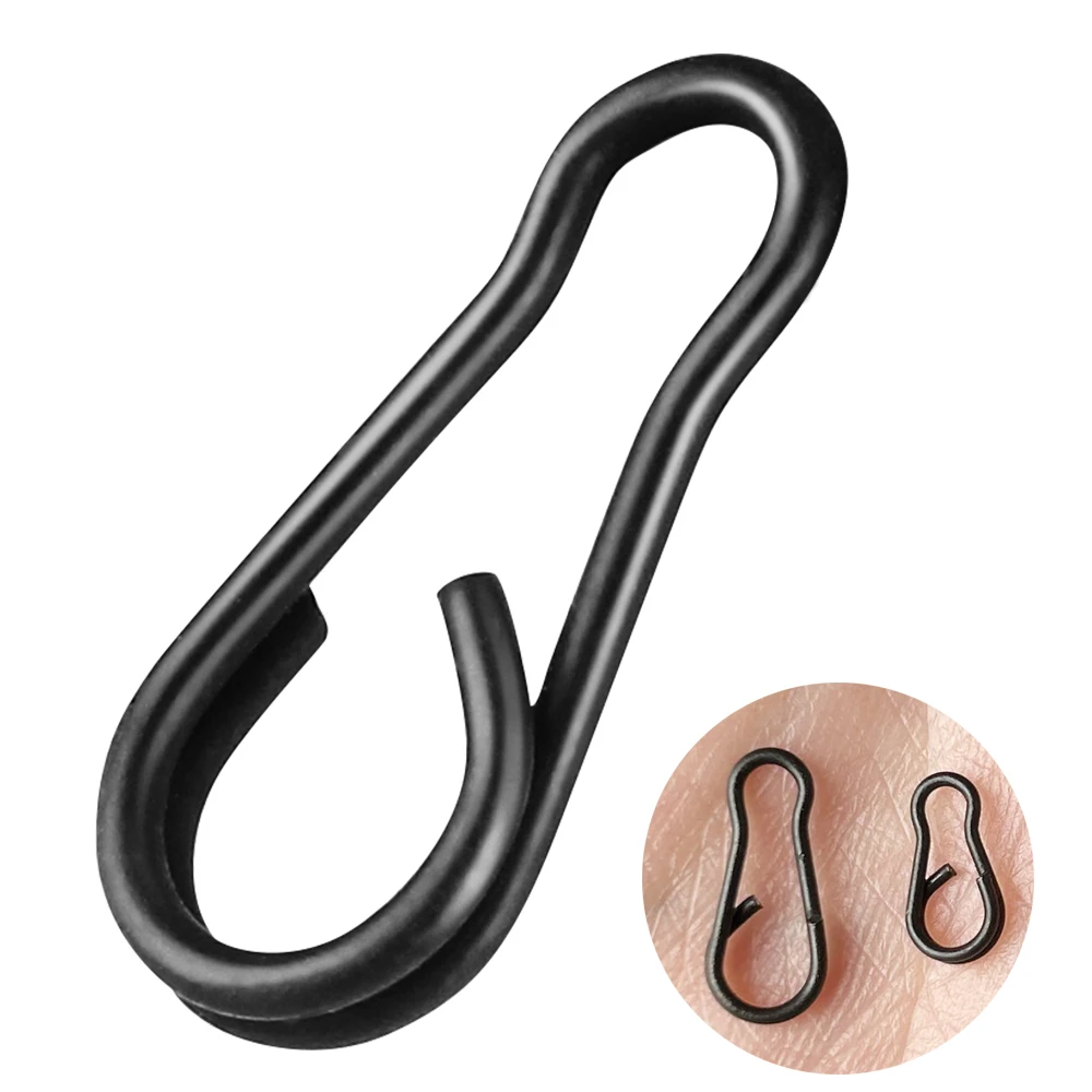 40 Uds Clips de cambio rápido pesca de carpa Snap Duo Lock Snap pesca giratorio aparejo enlace accesorios de pesca de acero inoxidable - imagen 3