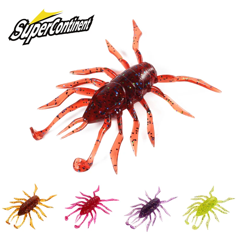 2023 Supercontinent 12 Teile/los wasser spinne Silikon Köder Wurm 38mm/1,42g Angeln Lockt Attraktive Garnelen geruch salz Wobbler
