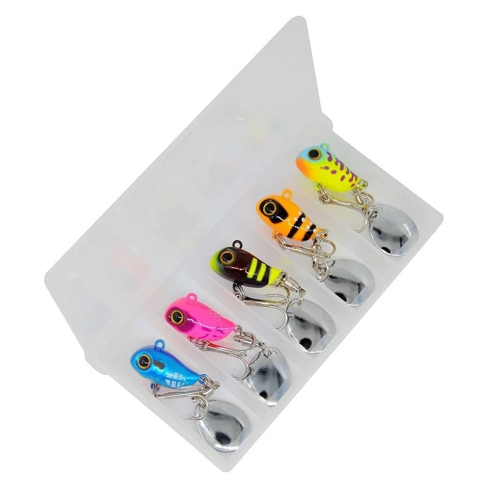 5 unids/caja Ufishing Metal Vib señuelo de pesca Jigging 5cm 10g Spinnerbait Jig Bait Shore Fishing - imagen 4