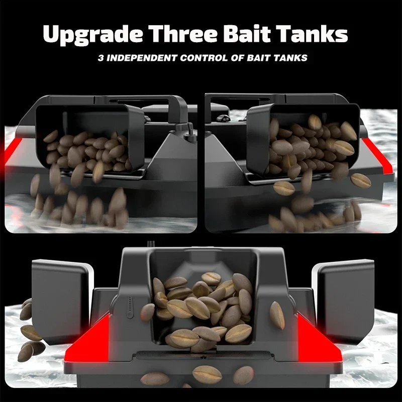 VWVIVIDWORLD, 2024 nuevo, 24000mAh, 40GPS, barco de cebo de pesca RC, carga de 2KG, 500M, luz nocturna, crucero/retorno/corrección de ruta - imagen 3