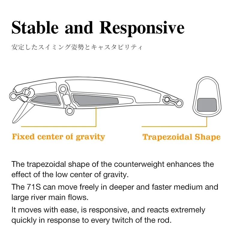 TSURINOYA 71mm 10g señuelo de pesca hundido INTRUDER 71S Jerkbait Minnow trucha lubina Ajing pesca en Río Crankbait cebos duros falsos - imagen 3