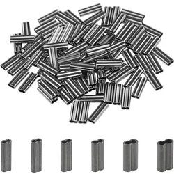 1000 Uds. Mangas de engarzado de doble barril de cobre, manguitos de bucle de engarzado de cobre y latón de alta resistencia, conectores de tubo de sedal de pesca