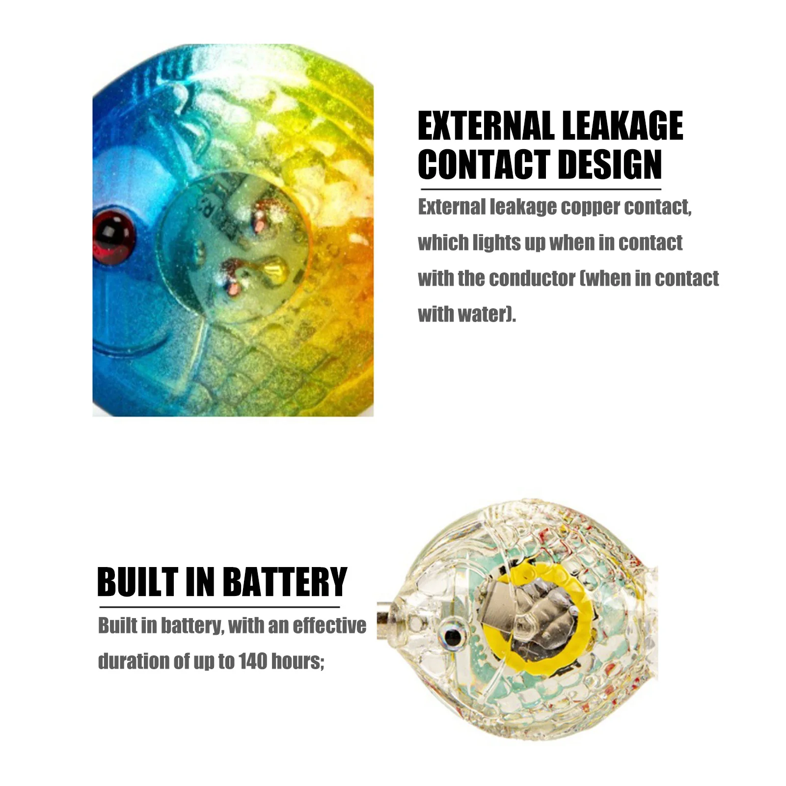 Señuelos de pesca luminosos LED portátiles, turbot simulado, cebo falso de Metal duro, luz de colores práctica, lámpara subacuática para recolección de peces - imagen 4