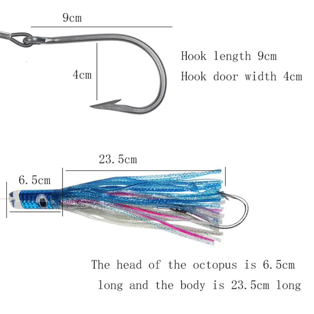 Señuelos de curricán para pesca en barco, falda de atún para agua salada, Mahi, Marlin, Wahoo, cebo de pesca de juego grande, 30cm, 167G, 1 unidad - imagen 5