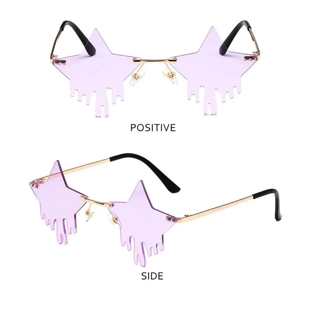 Gafas divertidas Halloween Cosplay gafas de pentagrama gafas de sol pentagrama forma de gota gafas de sol sin montura - imagen 3