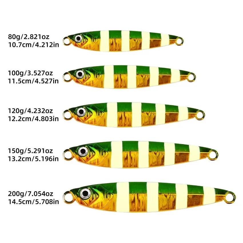 Señuelo de pesca de plantilla de Metal, 150g-peso de 80, cebo duro para curricán, aparejos de pesca de lubina, trucha, Jigging, señuelos de agua salada - imagen 2