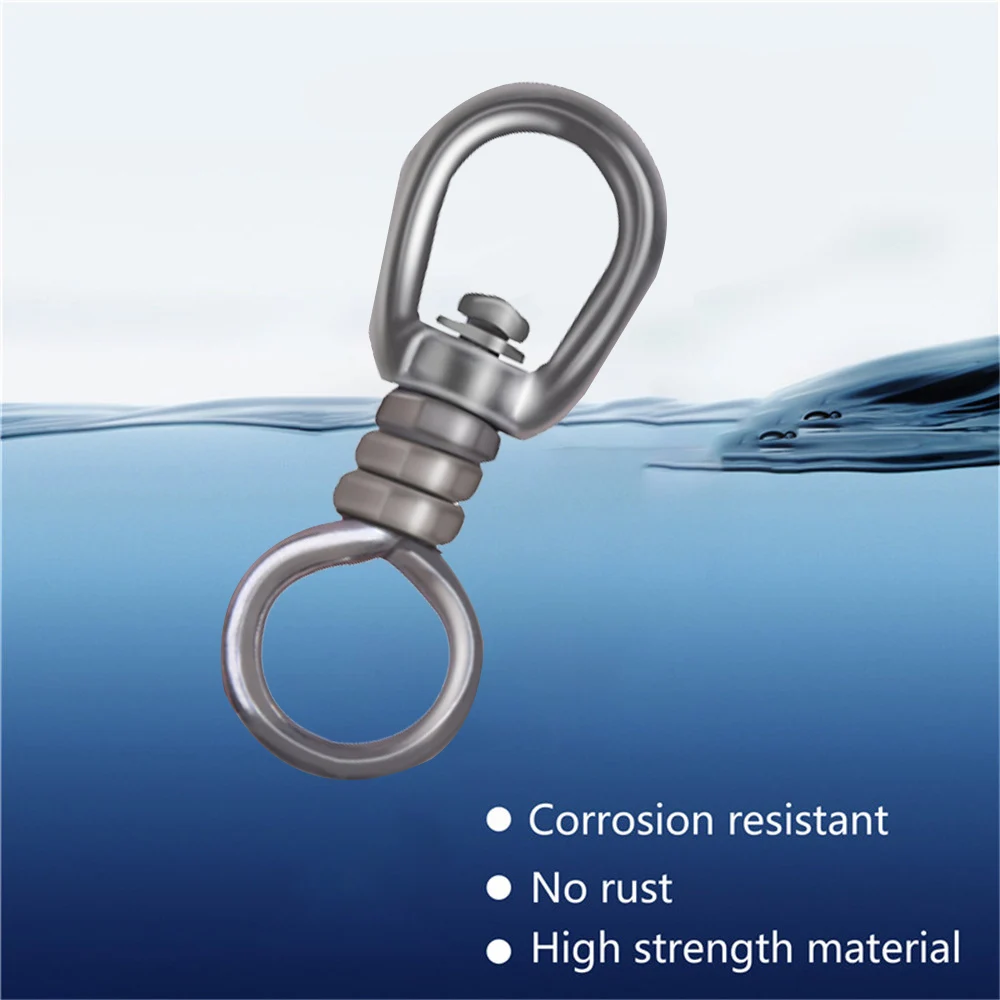 Anillo giratorio de acero inoxidable 304 de alta resistencia, conector de pesca de atún y tiburón, juego grande, hebilla de conexión de cadena de bloqueo de cuerda de alambre, 5 uds. - imagen 3