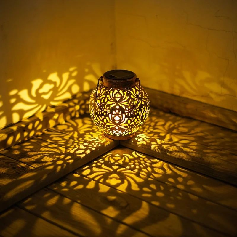 Lámpara Colgante Solar de Hierro Forjado – Luz Nocturna para Exteriores - imagen 2