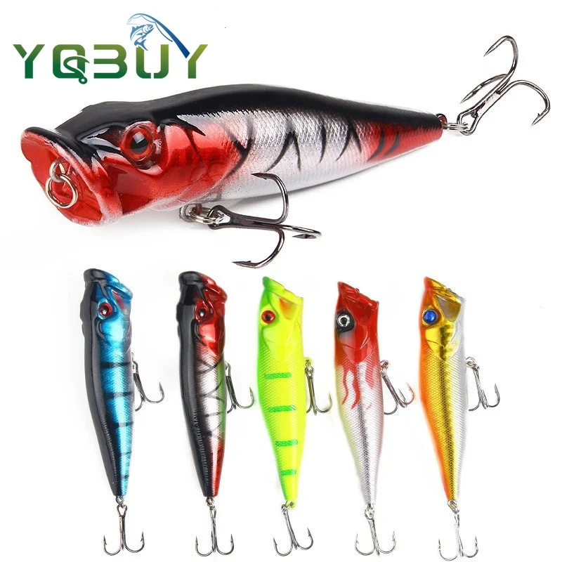 Señuelo de pesca Popper biónico de superficie Topwater, cebo Popper falso, 9cm/12,5g