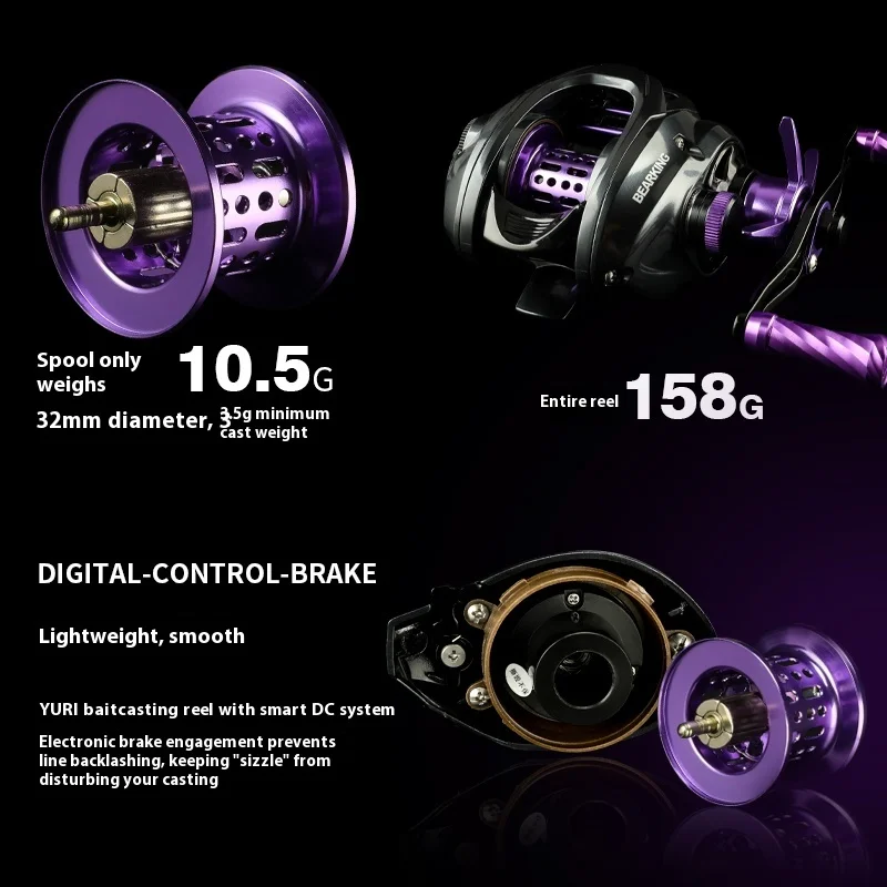 Carrete Baitcast Yuri-DC 7,1:1 Fibra de carbono y freno electrónico - imagen 5