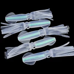 20 piezas cebo de calamar biónico, señuelos blandos luminosos artificiales, mezcla de faldas suaves de pulpo, señuelos de calamar, Señuelos de pesca blandos artificiales