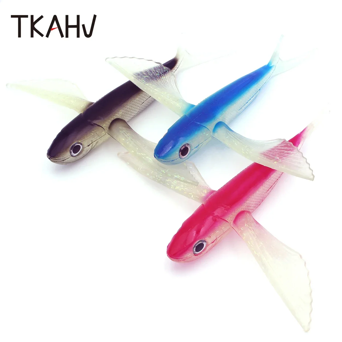 TKAHV-señuelo blando volador de ala de pez grande, cebo de atún flotante o hundido, aparejos de pesca artificiales biónicos de agua de mar, 1 unidad - imagen 4