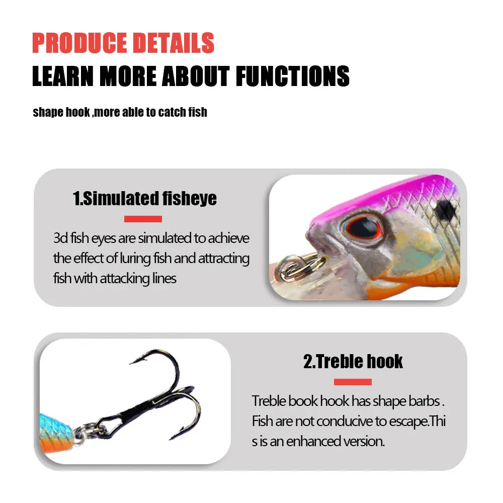 Minnow Wobblers de hundimiento Mini, Señuelos de Pesca de 6,7 cm 5g, cebo duro de plástico Artificial para trucha, aparejos de pesca de lubina - imagen 3