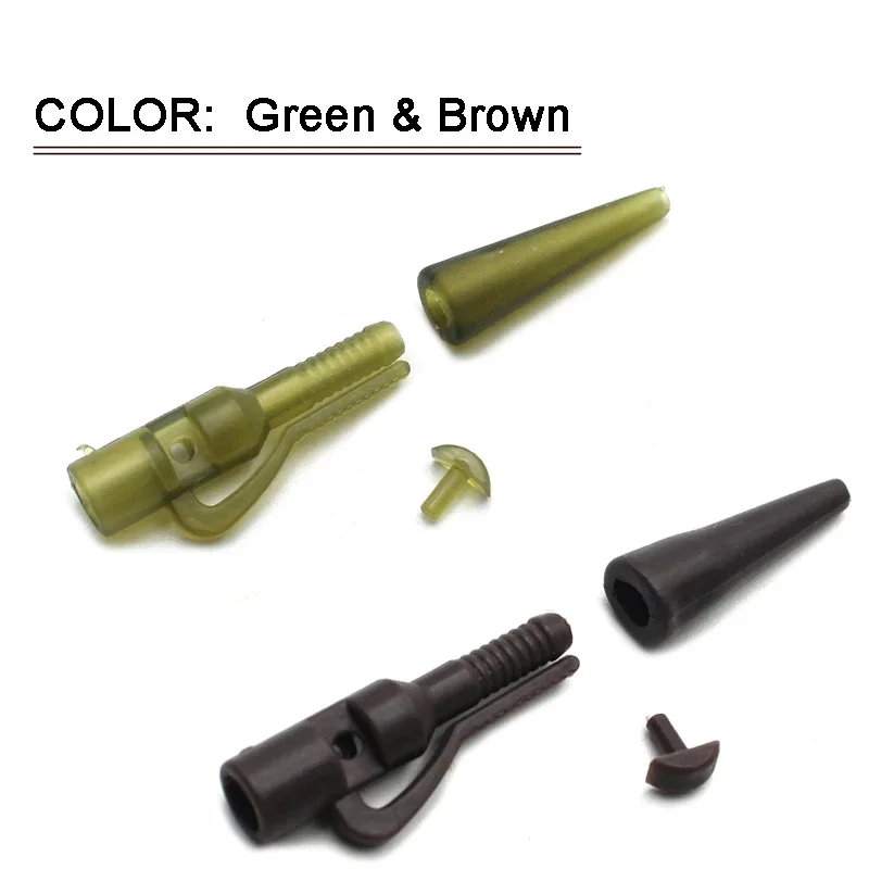 Juego de clips de plomo para pesca de carpa, Kit de Clips de seguridad de alta resistencia, Clips de cambio rápido giratorios con pasadores, accesorios de pesca de carpa, 20X - imagen 2