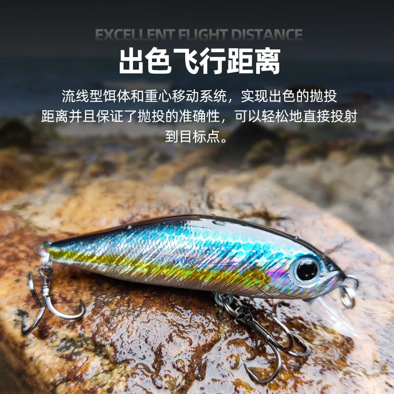 Mini señuelo de pesca flotante Minnow, 5,8 cm, 5g, manivela Artificial para trucha, Wobbler para pesca, Lucio, Jerkbait, pesca en roca, cebos duros, 1 ud. - imagen 5