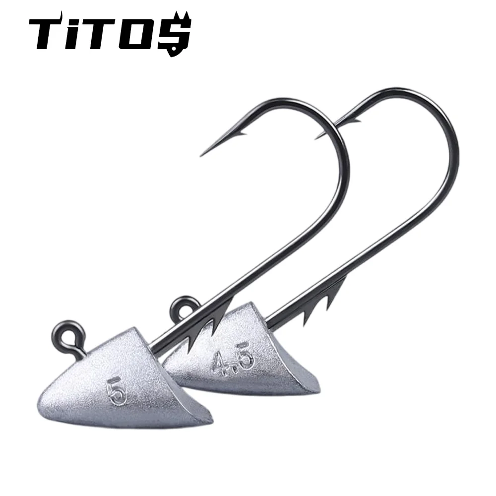 Anzuelos triangulares de pesca, cabeza de plantilla, 2,5g, 3,5g, 4,5g, 5g, 10 piezas - imagen 5