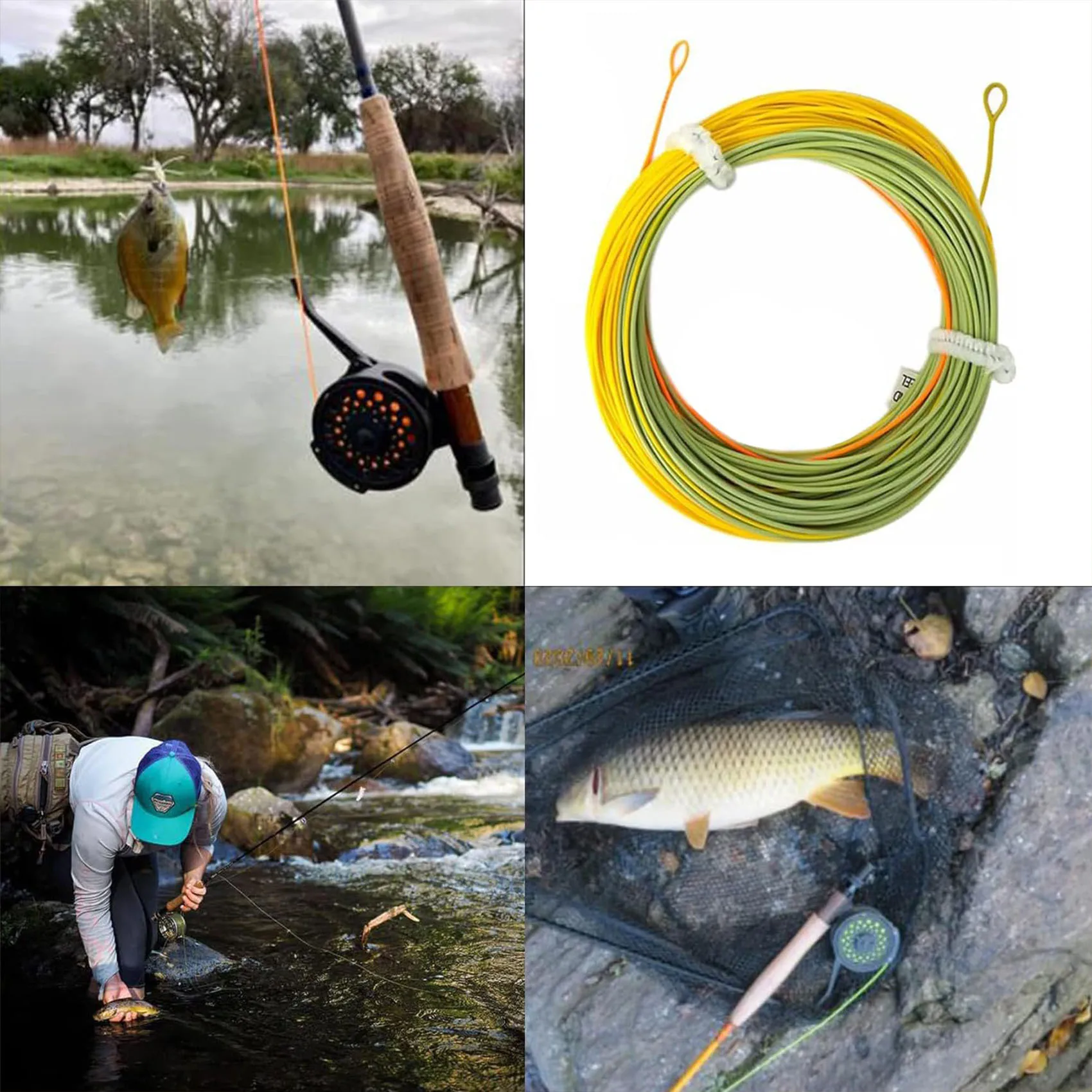 Línea de pesca con mosca flotante de peso hacia adelante, doble color con 2 bucles soldados de PVC, WF3F–WF8F para trucha, lubina, salmón, Steelhead - imagen 4