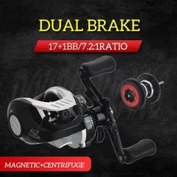 Lizard Carrete Baitcasting Freno Magnético Metal – Control preciso