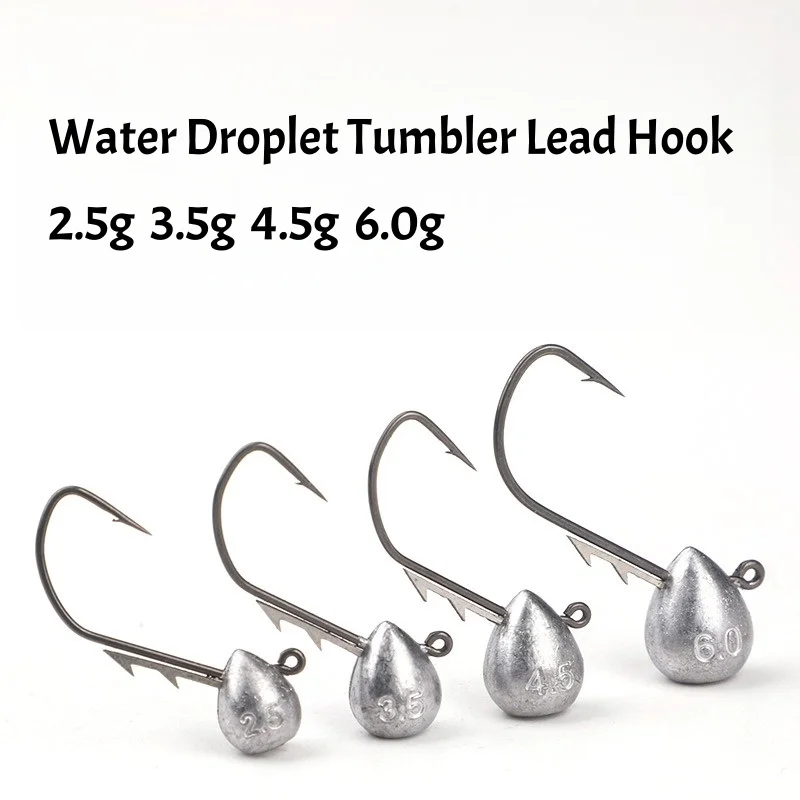 20 piezas 2,5g 3,5g 4,5g 6g anzuelo de cabeza de anzuelo de pesca para cebo de señuelo suave de gusano, anzuelos de pesca de jigging con manivela de cabeza redonda - imagen 2