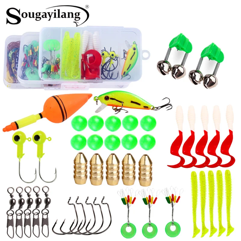 Kit de aparejos Sougayilang con anzuelos, plomos y giratorios - imagen 4