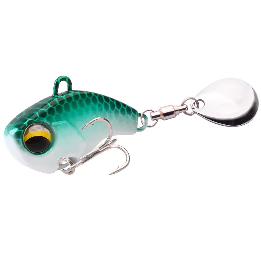 Juego de cebos duros artificiales para Pesca, cebo giratorio de Metal con vibración Vib, ojos 3D, 10 piezas, para invierno - imagen 5