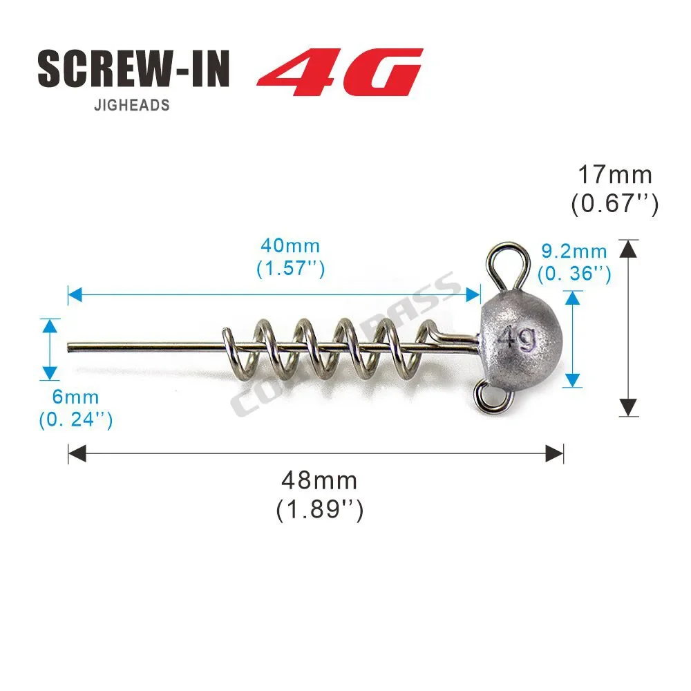 COUNTBASS 5 uds bloqueo de tornillo en cabezales 4g 6g 10g 15g 20g peso de plomo de pesca para señuelos de plástico blando Lucio gusanos sábalo - imagen 5