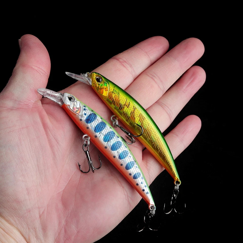 WALK FISH-señuelo de pececillo hundido, 1 piezas, 80mm, 12g, ojos 3D, señuelo de trucha de plástico duro, accesorios Wobbler, aparejos de Pesca - imagen 2
