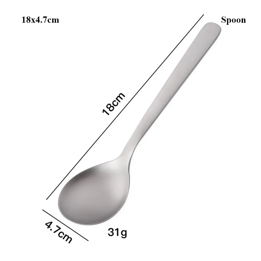Cuchara Titanio Mango Largo – Cubierto Ultraligero Camping y Pesca