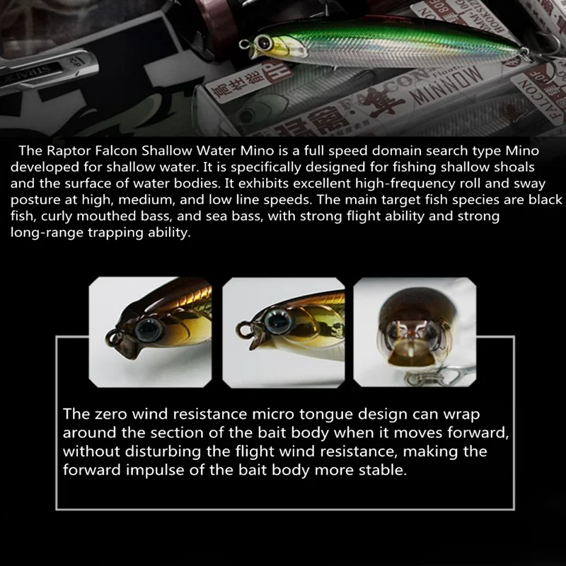 STT Raptor señuelo de pesca flotante Minnow, 80mm/10g, Wobbler Artificial de largo alcance, búsqueda de aguas poco profundas, cebo falso, aparejos de pesca, nuevo - imagen 5