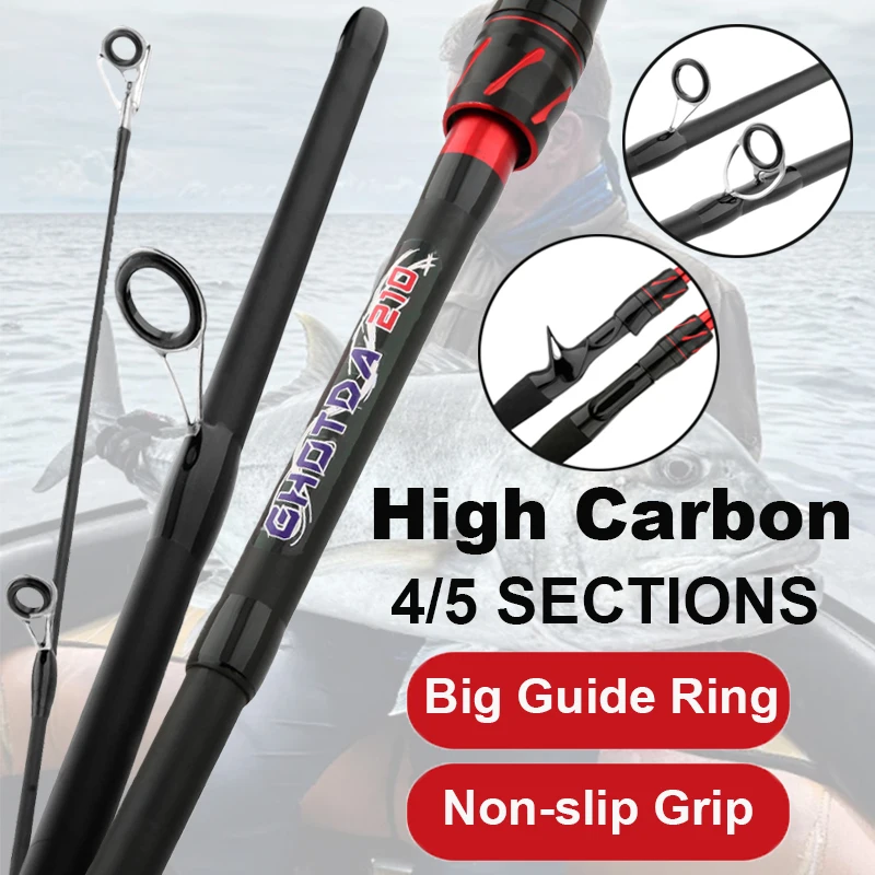 Caña de pescar Baitcasting de viaje de alta sensibilidad, 1,8 m/2,1 m, con punta sólida, potencia de acción ML, portátil y duradera para agua dulce/salada