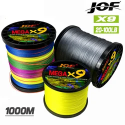 Línea de pesca trenzada japonesa JOF 1000M 9X corte rápido de agua anticorrosión súper resistente al desgaste línea de pesca herramienta de pesca de mar