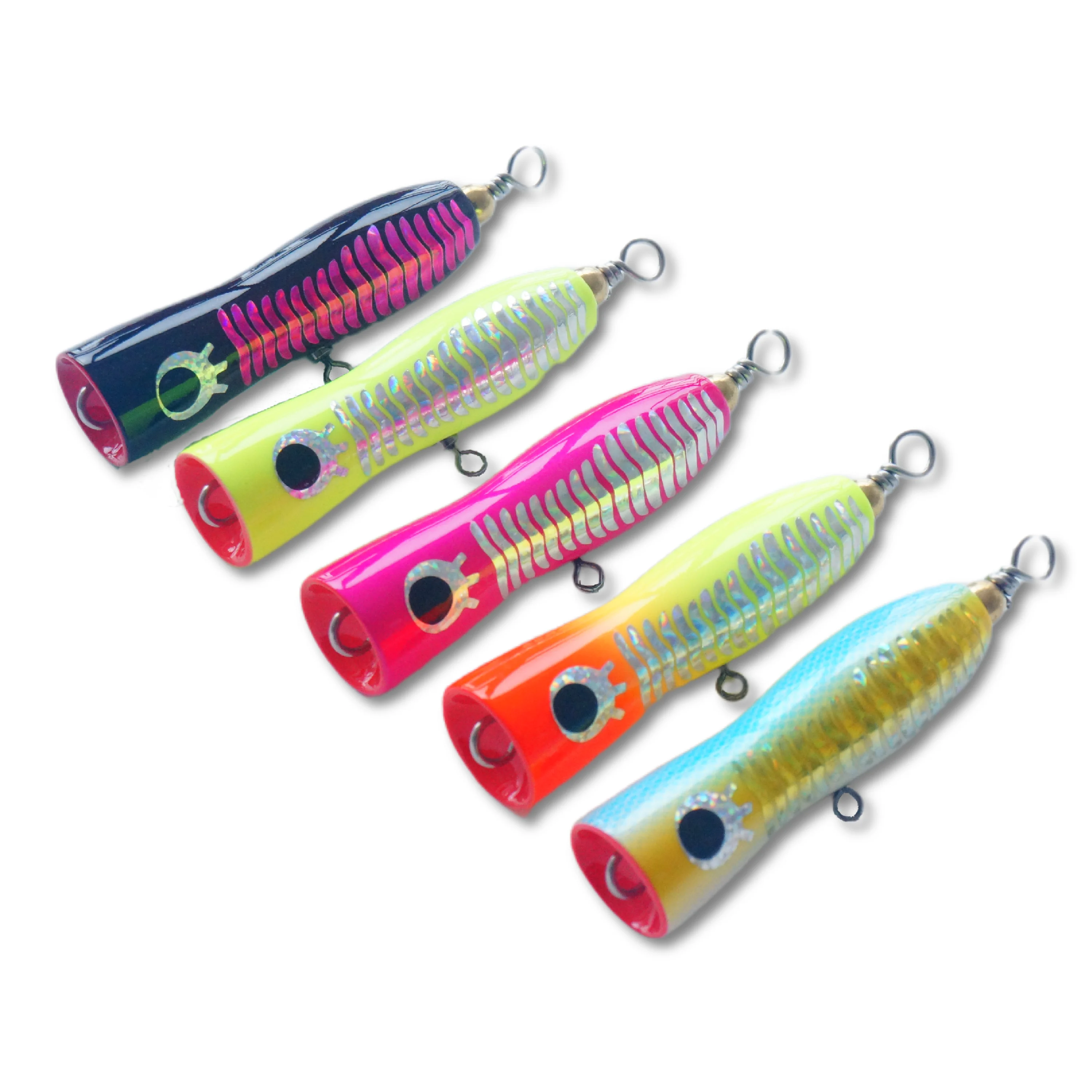 1 Uds Mini Señuelos de Pesca Popper de madera dura 80mm 16,5g flotador cabeza de pez Topwater Popper cebo caminar al perro sonajero Wobble Bass señuelo
