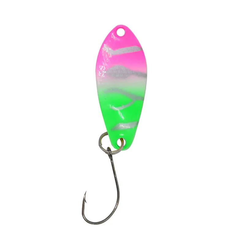 7 unids/lote cebo cuchara de Pesca 3g 31mm señuelo de Pesca de Metal con un solo gancho cebo duro señuelos Spinner para perca de trucha Japón Wobbler - imagen 3