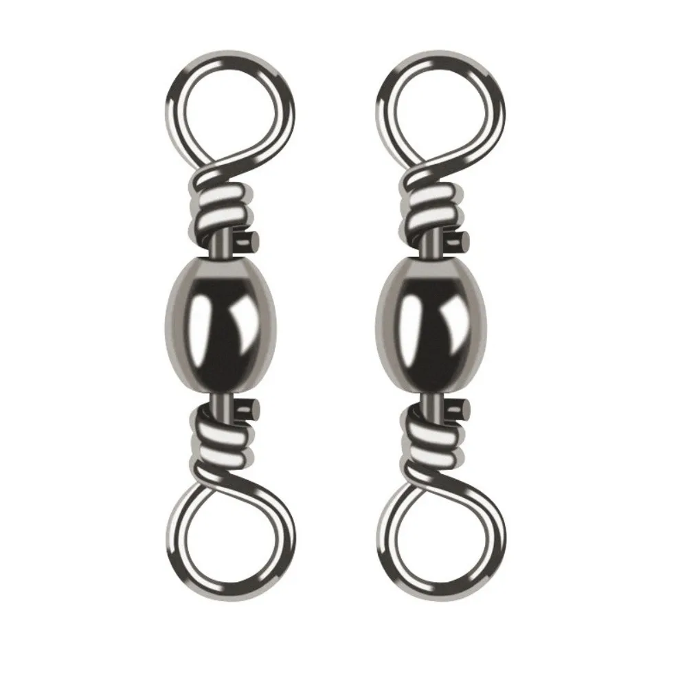 100 Uds anillo sólido conector a presión de pesca rotación de 360 grados conector de pesca de acero inoxidable anillo giratorio bola resistente - imagen 3