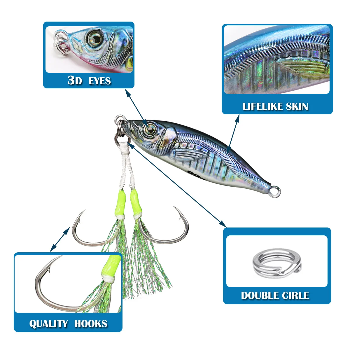 ZYZ 1 unidad de cebo simulado JIG de pesca 60/80G señuelo de pesca en forma de S de Jigging lento cebo Artificial pesca de fundición larga Fakebait - imagen 3
