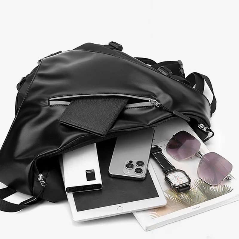 Mochila triangular de pesca para viajes al aire libre, senderismo, ciclismo, desplazamientos, bolsa de pecho, motocicleta, hombres, fin de semana, adolescente, mochila escolar de calle - imagen 4