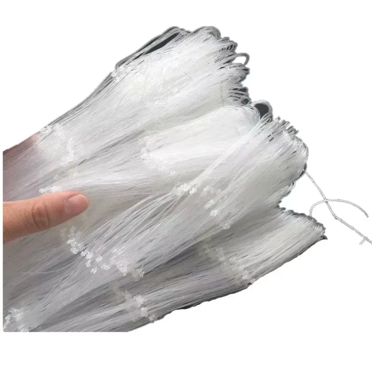 Red de pesca semiacabada de línea de 0,3mm, tamaño de malla de 75mm a 100mm, red de tela, monofilamento de nailon, red de enmalle para exteriores - imagen 3