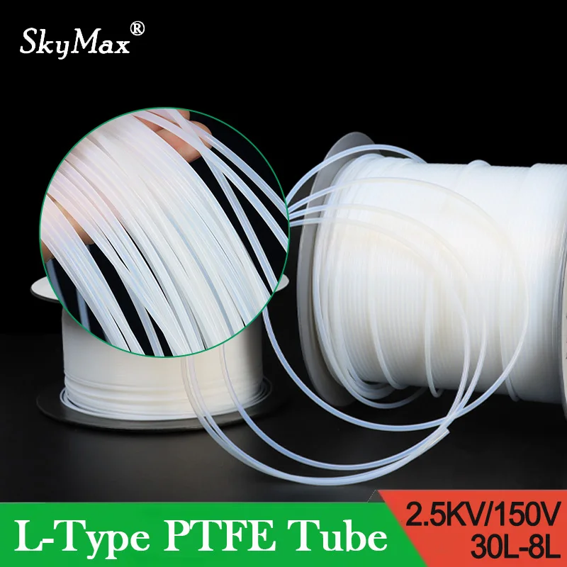 Tubo de PTFE translúcido de 1 ~ 100m, 30L - 0L, 2,5KV, 150V, Protector de calor, tubo resistente a la corrosión y la temperatura, capilar aislado F46
