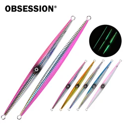 OBSESSION J21 60g 80g 100g pesca de agua salada señuelo de Jigging de Metal plantillas de hundimiento rápido cebo Shore Bass cebos de plantilla de pesca de fundición larga