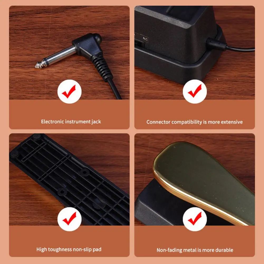 Pedal de apoyo para Piano eléctrico, conector Universal de 6,5mm, antideslizante, Digital, de Metal, instrumento Musical - imagen 5